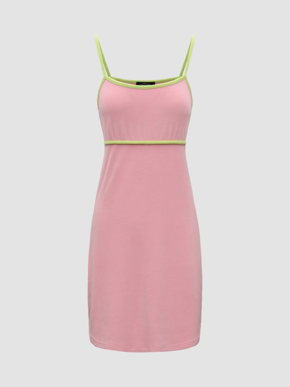 Pink With Green Straps Dress